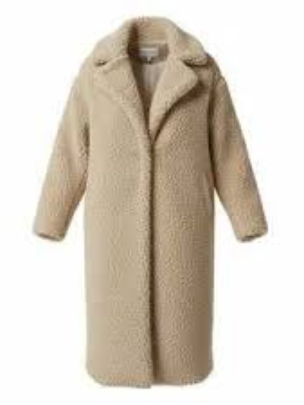 27-NWT PRINCESS POLLY LEAH TEDDY COAT BEIGE WITH POCKETS- FULLY LINED